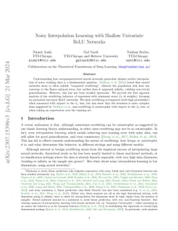 Noisy Interpolation Learning with Shallow Univariate ReLU Networks