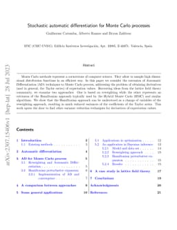 Stochastic automatic differentiation for Monte Carlo processes