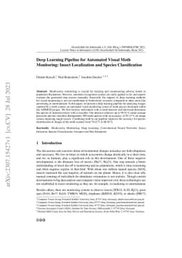 Deep Learning Pipeline for Automated Visual Moth Monitoring: Insect
  Localization and Species Classification
