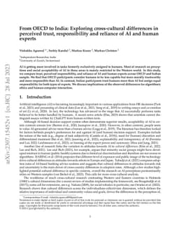 From OECD to India: Exploring cross-cultural differences in perceived
  trust, responsibility and reliance of AI and human experts