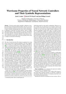 Worrisome Properties of Neural Network Controllers and Their Symbolic
  Representations