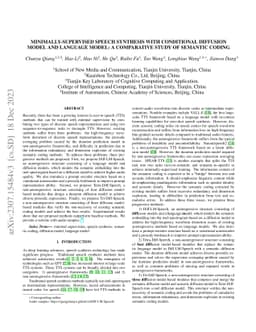 Minimally-Supervised Speech Synthesis with Conditional Diffusion Model
  and Language Model: A Comparative Study of Semantic Coding