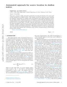 Automated approach for source location in shallow waters