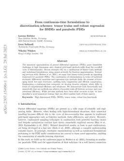 From continuous-time formulations to discretization schemes: tensor
  trains and robust regression for BSDEs and parabolic PDEs