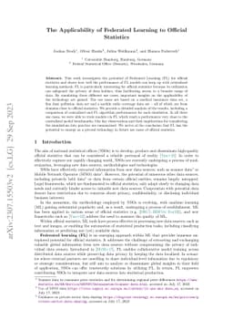 The Applicability of Federated Learning to Official Statistics