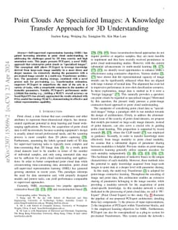 Point Clouds Are Specialized Images: A Knowledge Transfer Approach for
  3D Understanding