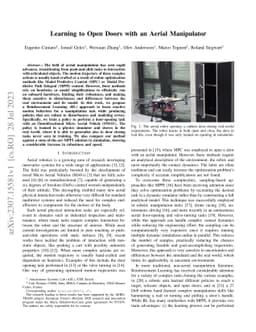 Learning to Open Doors with an Aerial Manipulator