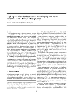 High-speed electrical connector assembly by structured compliance in a
  finray-effect gripper