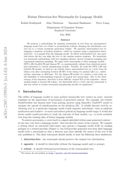 Robust Distortion-free Watermarks for Language Models