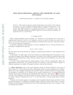 How regularization affects the geometry of loss functions