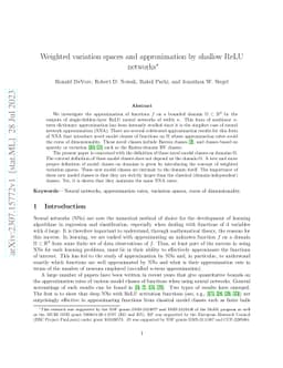 Weighted variation spaces and approximation by shallow ReLU networks