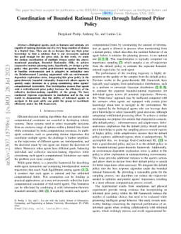 Coordination of Bounded Rational Drones through Informed Prior Policy