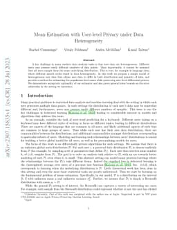Mean Estimation with User-level Privacy under Data Heterogeneity
