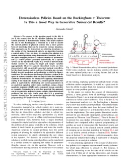 Dimensionless Policies based on the Buckingham $π$ Theorem: Is This a
  Good Way to Generalize Numerical Results?