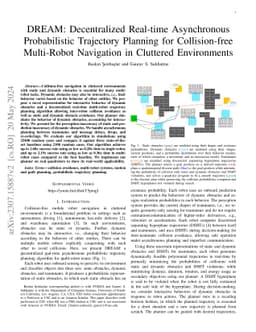 DREAM: Decentralized Real-time Asynchronous Probabilistic Trajectory
  Planning for Collision-free Multi-Robot Navigation in Cluttered Environments
