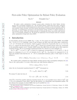 First-order Policy Optimization for Robust Policy Evaluation