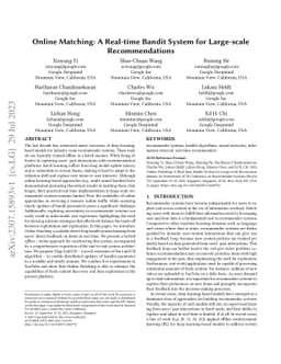 Online Matching: A Real-time Bandit System for Large-scale
  Recommendations