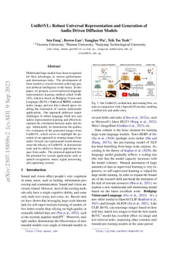 UniBriVL: Robust Universal Representation and Generation of Audio Driven
  Diffusion Models