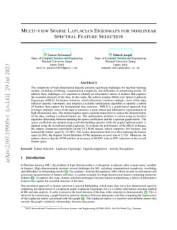 Multi-view Sparse Laplacian Eigenmaps for nonlinear Spectral Feature
  Selection