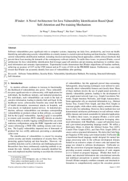 JFinder: A Novel Architecture for Java Vulnerability Identification
  Based Quad Self-Attention and Pre-training Mechanism
