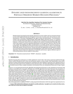 Dynamic deep-reinforcement-learning algorithm in Partially Observed
  Markov Decision Processes