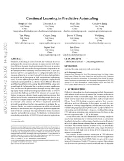 Continual Learning in Predictive Autoscaling
