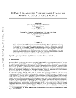 RoCar: A Relationship Network-based Evaluation Method to Large Language
  Models