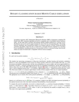 Binary classification based Monte Carlo simulation