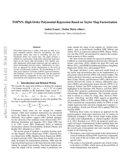 TMPNN: High-Order Polynomial Regression Based on Taylor Map
  Factorization