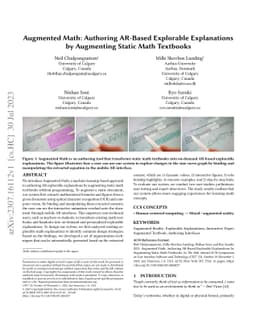 Augmented Math: Authoring AR-Based Explorable Explanations by Augmenting
  Static Math Textbooks