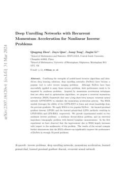 Deep Unrolling Networks with Recurrent Momentum Acceleration for
  Nonlinear Inverse Problems