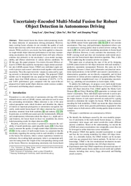 Uncertainty-Encoded Multi-Modal Fusion for Robust Object Detection in
  Autonomous Driving
