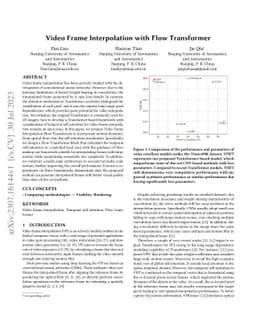 Video Frame Interpolation with Flow Transformer