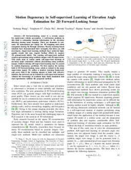 Motion Degeneracy in Self-supervised Learning of Elevation Angle
  Estimation for 2D Forward-Looking Sonar