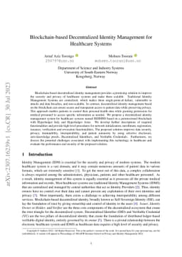 Blockchain-based Decentralized Identity Management for Healthcare
  Systems