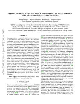 Mask-guided Data Augmentation for Multiparametric MRI Generation with a
  Rare Hepatocellular Carcinoma