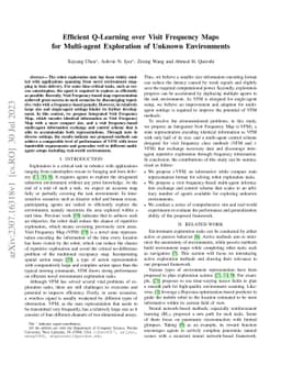 Efficient Q-Learning over Visit Frequency Maps for Multi-agent
  Exploration of Unknown Environments