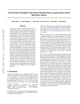 Theoretically Principled Trade-off for Stateful Defenses against
  Query-Based Black-Box Attacks