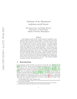 Anatomy of an AI-powered malicious social botnet