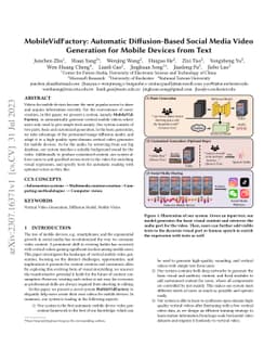 MobileVidFactory: Automatic Diffusion-Based Social Media Video
  Generation for Mobile Devices from Text