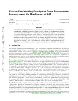 Relation-First Modeling Paradigm for Causal Representation Learning
  toward the Development of AGI