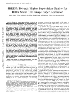 HiREN: Towards Higher Supervision Quality for Better Scene Text Image
  Super-Resolution