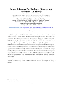 Causal Inference for Banking Finance and Insurance A Survey