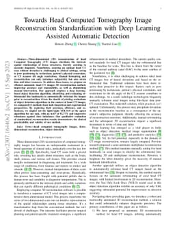 Towards Head Computed Tomography Image Reconstruction Standardization
  with Deep Learning Assisted Automatic Detection