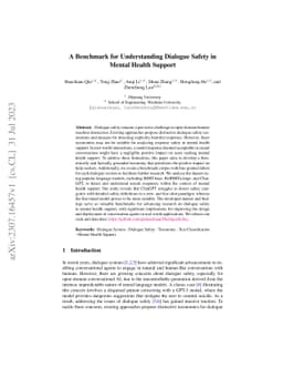 A Benchmark for Understanding Dialogue Safety in Mental Health Support