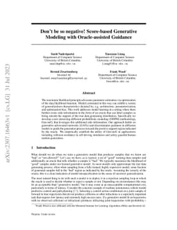 Don't be so negative! Score-based Generative Modeling with
  Oracle-assisted Guidance