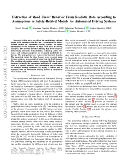 Extraction of Road Users' Behavior From Realistic Data According to Assumptions in Safety-Related Models for Automated Driving Systems