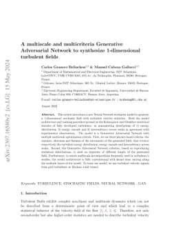 A multiscale and multicriteria Generative Adversarial Network to
  synthesize 1-dimensional turbulent fields