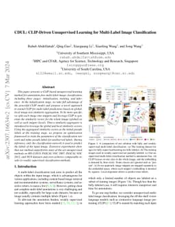CDUL: CLIP-Driven Unsupervised Learning for Multi-Label Image
  Classification