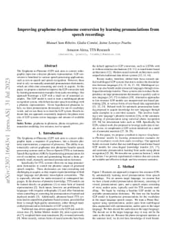 Improving grapheme-to-phoneme conversion by learning pronunciations from
  speech recordings